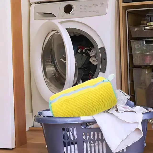 Alt view image 4 of 7 - Shoe Laundry Bag for Washing MachineShoe Cleaning BagShoes Wash Bags,Sneaker Mesh Washing Bag,shoe Cleaning Laundry Shoes Laundry Bag Sneaker Washing Bag for 360° Cleaning White Shoes (Yellow 2PC)