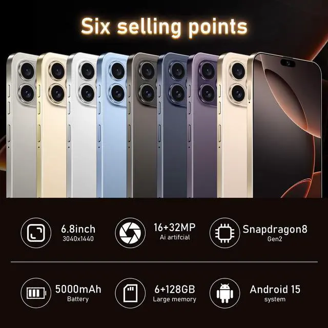 Alt view image 2 of 7 - GAMAKOO G16 PRO MAX 6GB+128GB Dual Sim 5G Unlocked Cell Phone Smartphone Android Cheap Phone