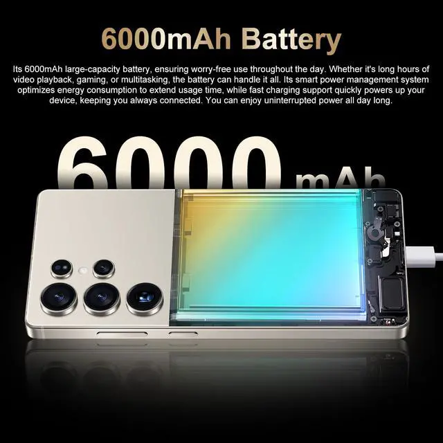 Alt view image 6 of 7 - GAMAKOO G25 Ultra S Pen 8gb+256GB Dual SIM 5G Smartphone Unlocked Cell Phone Android 15 Deep Puple