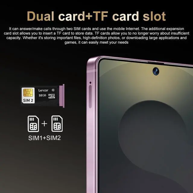 Alt view image 7 of 7 - GAMAKOO G25 Ultra S Pen 8gb+256GB Dual SIM 5G Smartphone Unlocked Cell Phone Android 15 Deep Puple