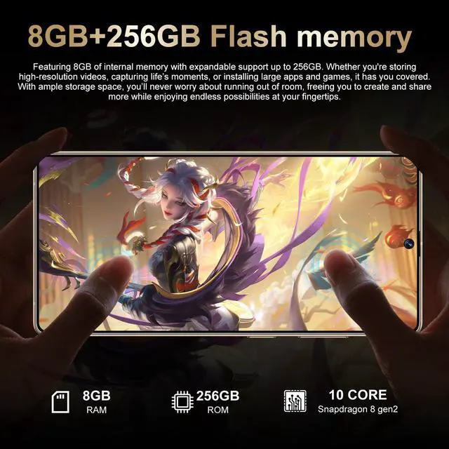 Alt view image 5 of 7 - GAMAKOO G25 Ultra S Pen 8gb+256GB Dual SIM 5G Smartphone Unlocked Cell Phone Android 15 Deep Puple