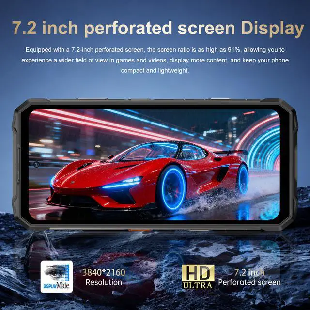 Alt view image 2 of 6 - GAMAKOO R26 Ultra 5G Rugged Smartphone Dual Sim 12GB+256G Unlocked Cell Phone 7.2" Screen Android 15 Deca Core 72+108MP 10000mAh Blue