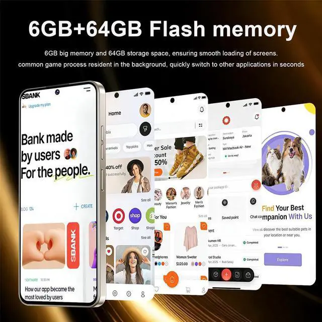 Alt view image 4 of 7 - GAMAKOO G26 Ultra 5G 6GB+64GB Dual SIM Unlocked Cell Phone Smartphone Deca Core Android 15 16MP+32MP 5000mAh