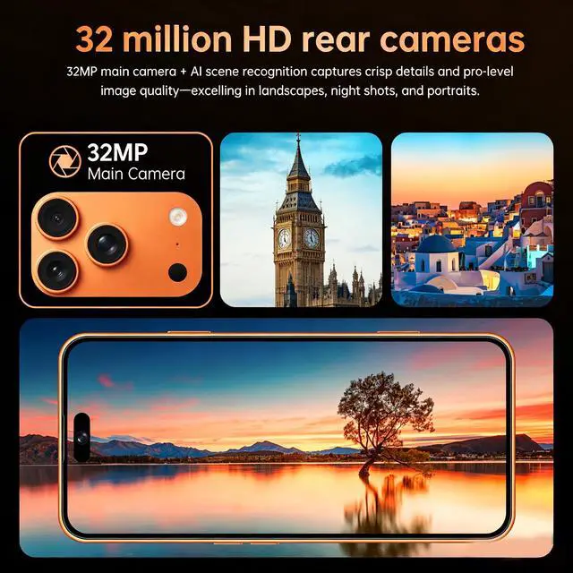 Alt view image 4 of 7 - GAMAKOO G17 Pro Max 5G Smartphone 4G+64G Dual Sim Android Unlocked Cell Phone 5000mAh 16MP+32MP Blue