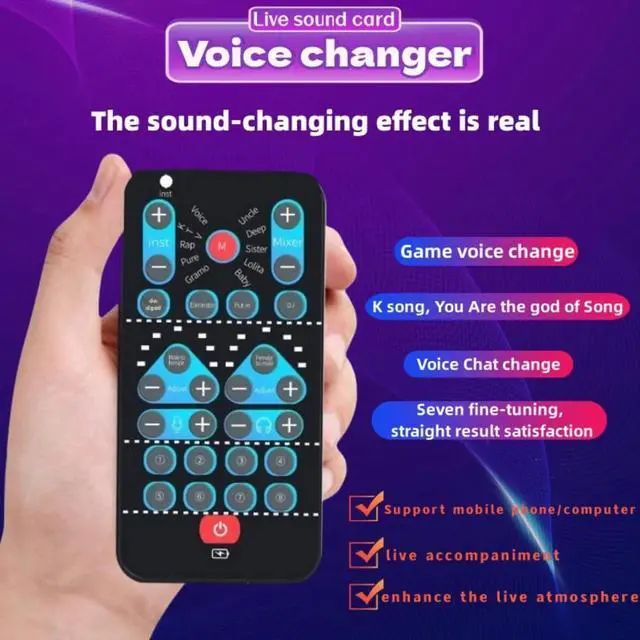 Alt view image 4 of 6 - High-Definition Portable Voice Changer Sound Card with Real-Time Transformation, Ideal for Streaming, Gaming, and Entertainment Scenarios (M10-for iPhone)