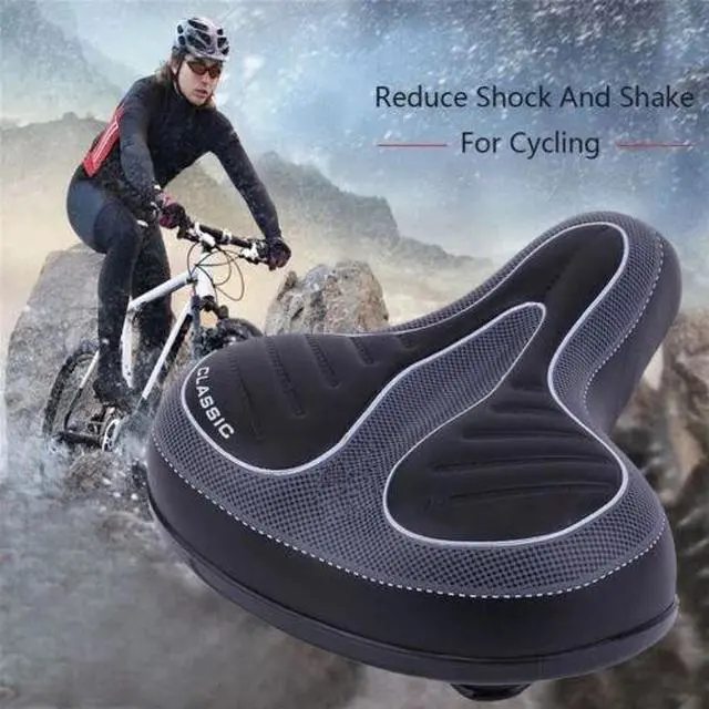 Alt view image 2 of 7 - E-bike Bicycle Bike Saddle Seat Comfort Wide Big Bum Soft Gel Cushion Pad Sporty