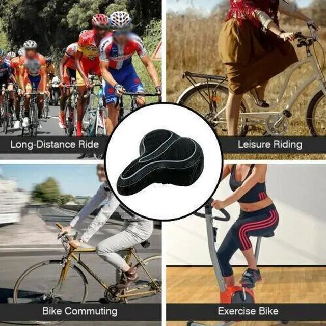 Alt view image 5 of 7 - E-bike Bicycle Bike Saddle Seat Comfort Wide Big Bum Soft Gel Cushion Pad Sporty