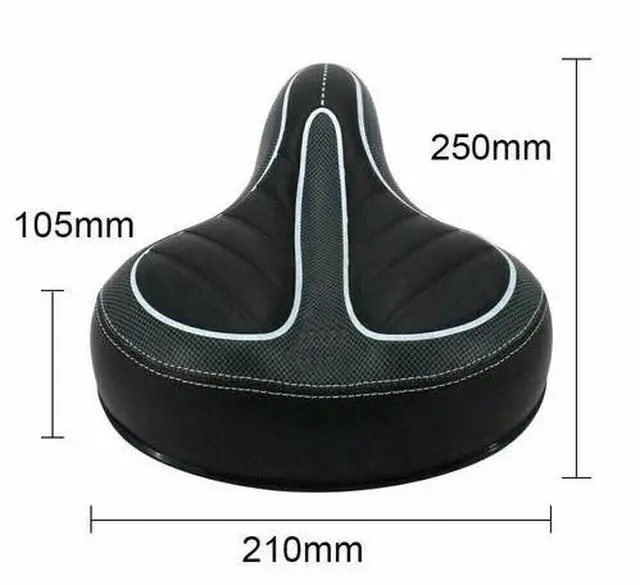 Alt view image 6 of 7 - E-bike Bicycle Bike Saddle Seat Comfort Wide Big Bum Soft Gel Cushion Pad Sporty