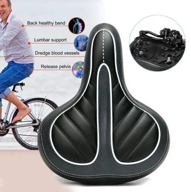 Alt view image 4 of 7 - E-bike Bicycle Bike Saddle Seat Comfort Wide Big Bum Soft Gel Cushion Pad Sporty