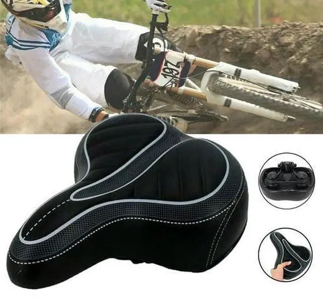 Alt view image 3 of 7 - E-bike Bicycle Bike Saddle Seat Comfort Wide Big Bum Soft Gel Cushion Pad Sporty
