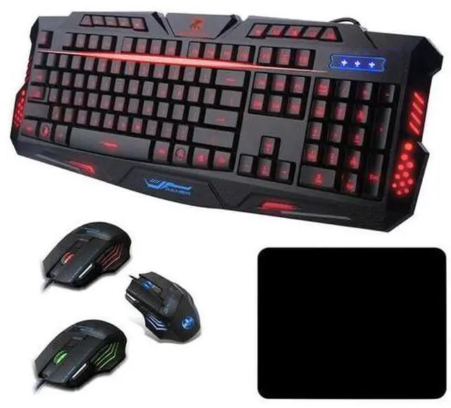 Alt view image 4 of 7 - Gaming Keyboard And Mouse LED Light Backlit Mechanical Feel For Computer Desktop