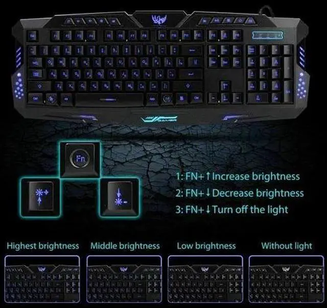 Alt view image 7 of 7 - Gaming Keyboard And Mouse LED Light Backlit Mechanical Feel For Computer Desktop