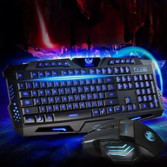 Alt view image 3 of 7 - Gaming Keyboard And Mouse LED Light Backlit Mechanical Feel For Computer Desktop