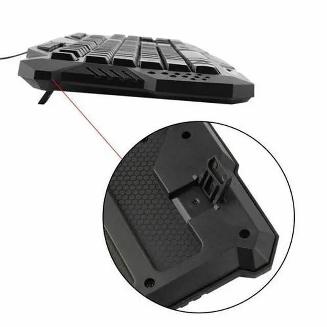 Alt view image 7 of 7 - Computer Desktop Gaming Keyboard and Mouse Mechanical Feel LED Light Backlit