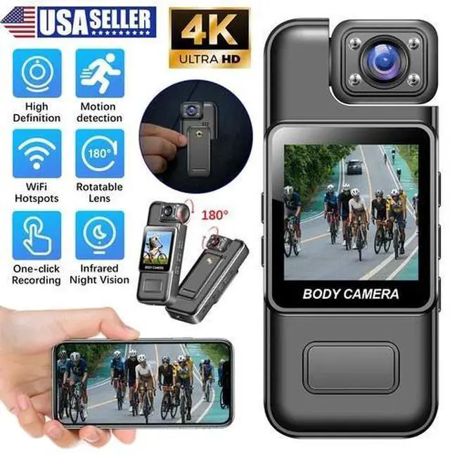 Main image of WiFi 4K Camera Camcorder 1080P Body Police Cam With Audio Video DVR IR Night Cam