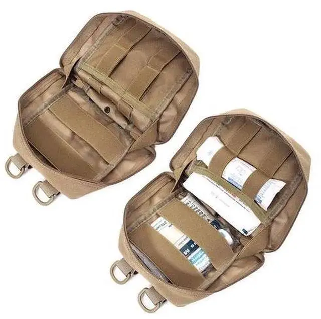 Alt view image 7 of 7 - Tactical Molle First Aid Kits EDC Medical Pack Outdoor Military Army Hunting Bag Khaki