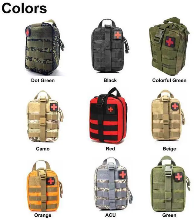 Alt view image 2 of 7 - Beige Tactical MOLLE Rip Away EMT Medical First Aid IFAK Medical Utility Bag Pouch