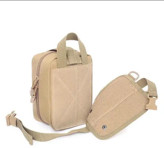 Alt view image 4 of 7 - Beige Tactical MOLLE Rip Away EMT Medical First Aid IFAK Medical Utility Bag Pouch