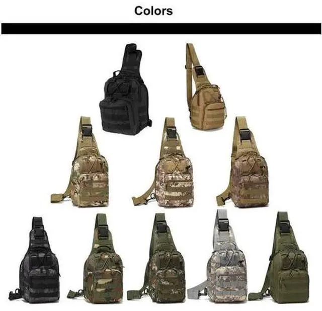 Alt view image 2 of 7 - Mens Backpack Tactical Sling Bag Shoulder Molle Travel Chest Pack Outdoor Hiking Black