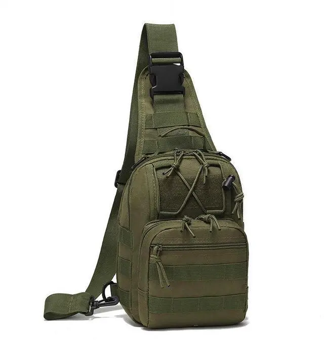 Main image of Mens Backpack Tactical Sling Bag Shoulder Molle Travel Chest Pack Outdoor Hiking Army Green