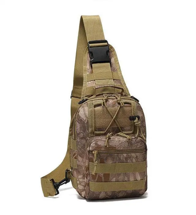 Main image of Mens Backpack Tactical Sling Bag Shoulder Molle Travel Chest Pack Outdoor Hiking mud python pattern