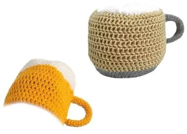 Main image of Novelty Beanie Hat Funny Party Hat Autumn Winter Warm Cap Knitting Beer Mug Hat