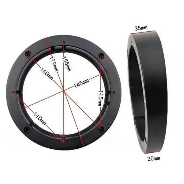 Alt view image 2 of 4 - For Car Audio Speakers Beveled Speaker Spacer Ring 2 Pack 6.5 Inch
