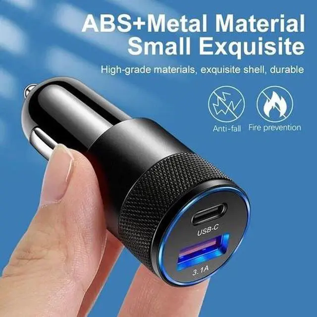 Alt view image 4 of 7 - 2Pack 15W Fast Charging 2 Port PD USB-C Car Charger Adapter For iPhone Samsung Black
