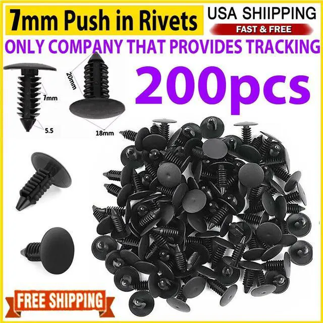Main image of 7mm 200PCS Plastic Rivets Bumper Clips Auto Car Hole Fastener Fender Push Pin