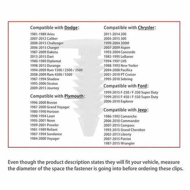 Alt view image 2 of 6 - 7mm 400PCS Plastic Rivets Bumper Clips Auto Car Hole Fastener Fender Push Pin