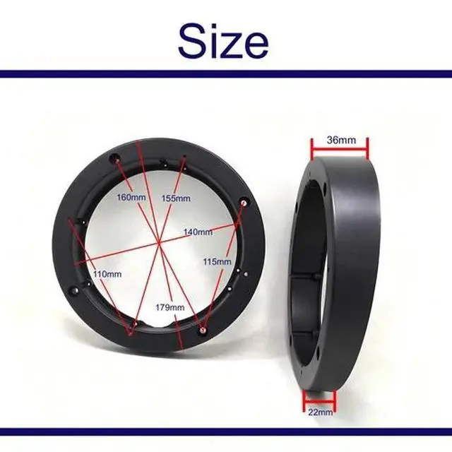 Alt view image 2 of 4 - 2 Pack 6.5" Angled Speaker Spacer 15mm Waterproof Car Audio Pad New