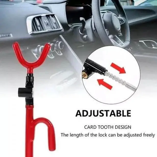 Alt view image 4 of 7 - Universal Steering Wheel Lock The Club Twin Hook Anti Theft Car Van Truck SUV