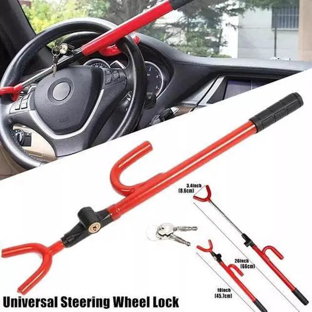 Alt view image 3 of 7 - Universal Steering Wheel Lock The Club Twin Hook Anti Theft Car Van Truck SUV