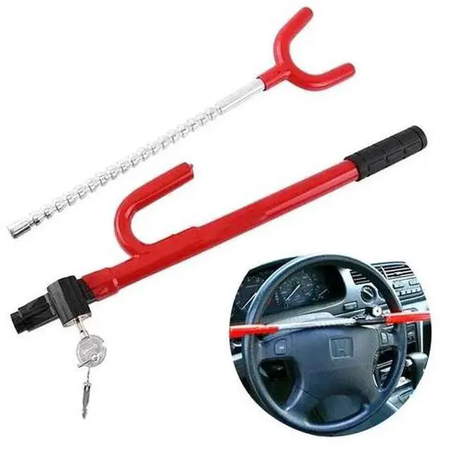 Alt view image 6 of 7 - Universal Steering Wheel Lock The Club Twin Hook Anti Theft Car Van Truck SUV