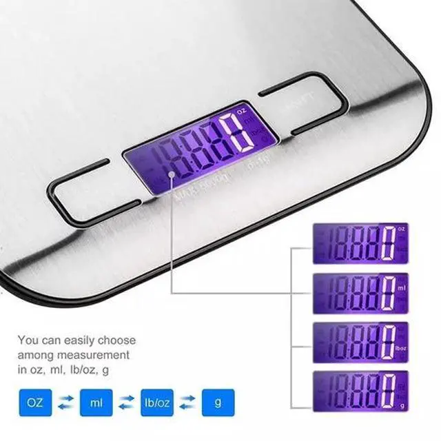 Alt view image 2 of 7 - Digital Electronic Kitchen Food Diet Postal Scale Weight Balance 5KG / 1g 11lb