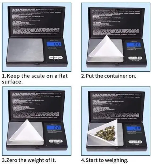 Alt view image 6 of 7 - Weigh Gram Scale Digital Pocket Scale 1000g by 0.1g Food Scale Jewelry Kitchen