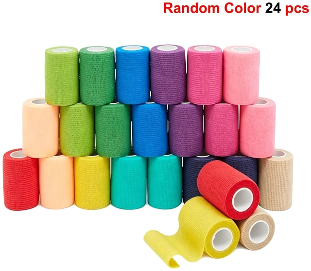 Main image of 3 Inch x 5 Yards Colorful Self Adherent Bandage Wrap random colors 24 pcs