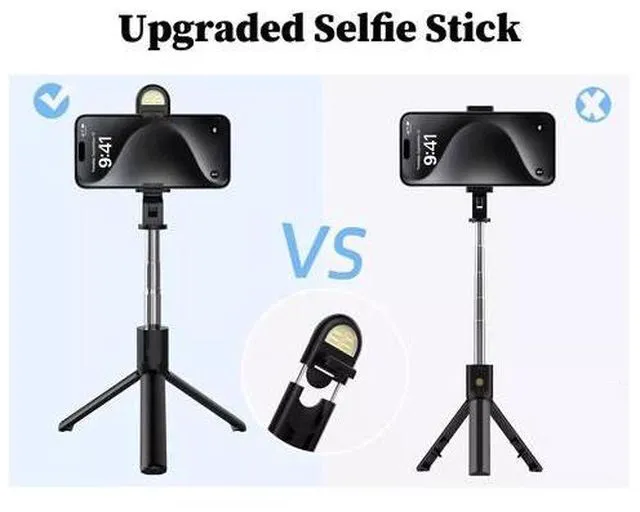 Alt view image 4 of 7 - US Selfie Stick Tripod Remote Desktop Stand Phone Holder For iPhone Samsung Black 1pc