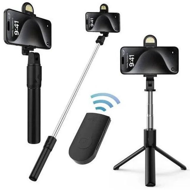 Alt view image 7 of 7 - US Selfie Stick Tripod Remote Desktop Stand Phone Holder For iPhone Samsung Black 1pc