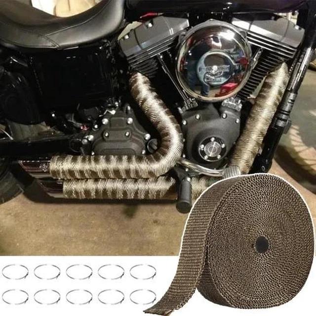Alt view image 2 of 7 - Exhaust Header Wrap 2"x33ft Titanium High-Heat Insulation Tape for Manifolds