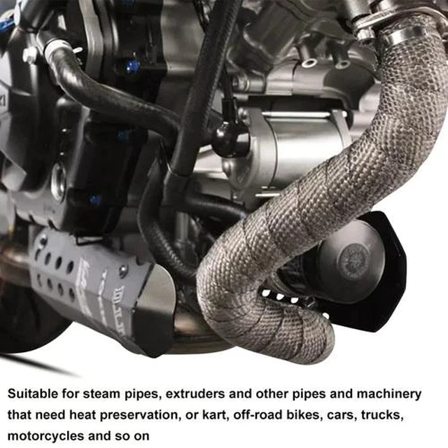 Alt view image 4 of 7 - Exhaust Header Wrap 2"x33ft Titanium High-Heat Insulation Tape for Manifolds