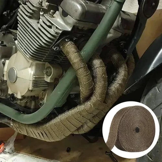 Alt view image 7 of 7 - Exhaust Header Wrap 2"x33ft Titanium High-Heat Insulation Tape for Manifolds