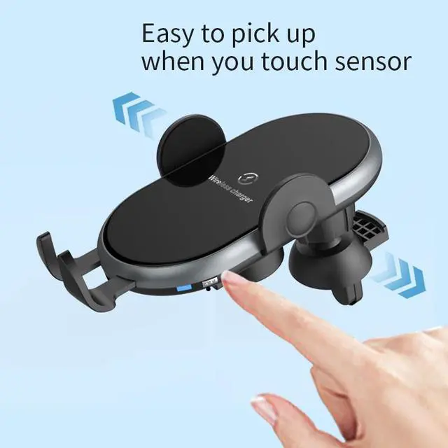 Alt view image 4 of 7 - 10W Wireless Charger Fast Charging Automatic Clamping Car Mount Phone Holder