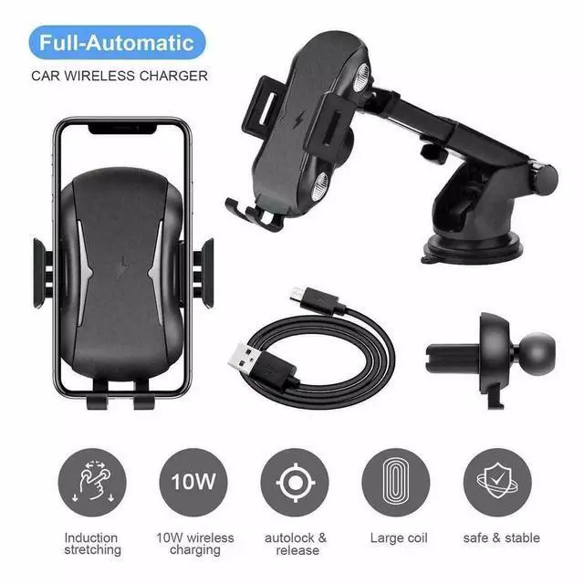 Alt view image 6 of 7 - 30W Wireless Charger Fast Charging Automatic Clamping Car Mount Phone Holder US