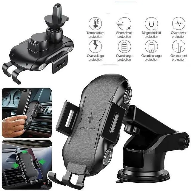 Main image of 30W Wireless Charger Fast Charging Automatic Clamping Car Mount Phone Holder US