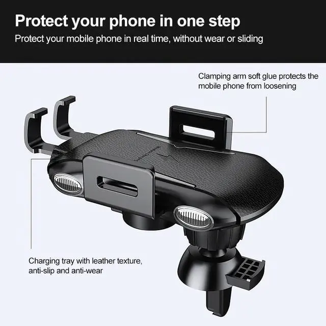 Alt view image 7 of 7 - 30W Wireless Charger Fast Charging Automatic Clamping Car Mount Phone Holder US