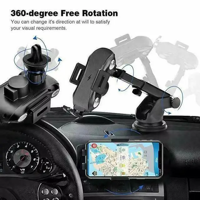 Alt view image 3 of 7 - 30W Wireless Charger Fast Charging Automatic Clamping Car Mount Phone Holder US