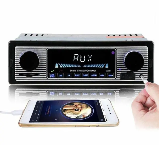 Alt view image 2 of 7 - Bluetooth Vintage Car FM Radio MP3 Player USB Classic Stereo Audio Receiver AUX