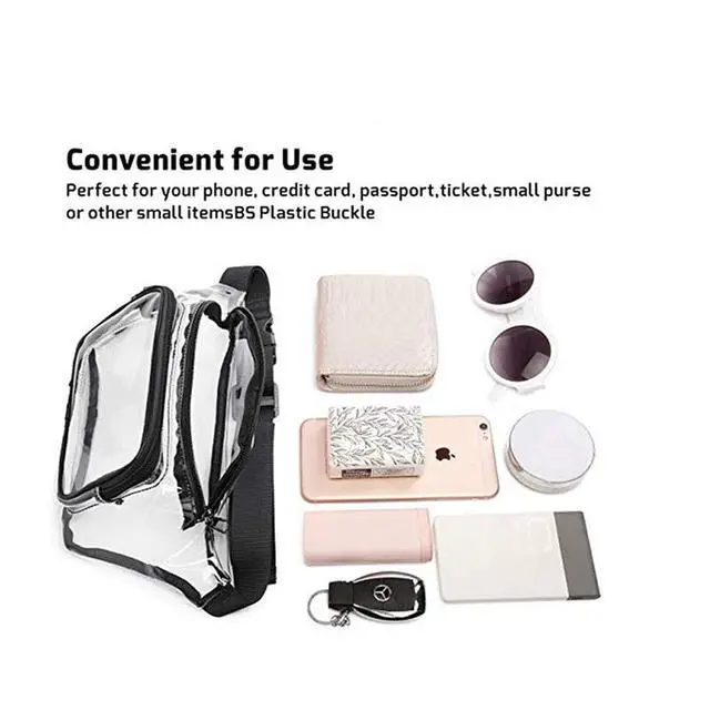 Alt view image 3 of 6 - Clear USB Tote Bag PVC Zipper Stadium Approved Shoulder Handbag Purse Chest Pink