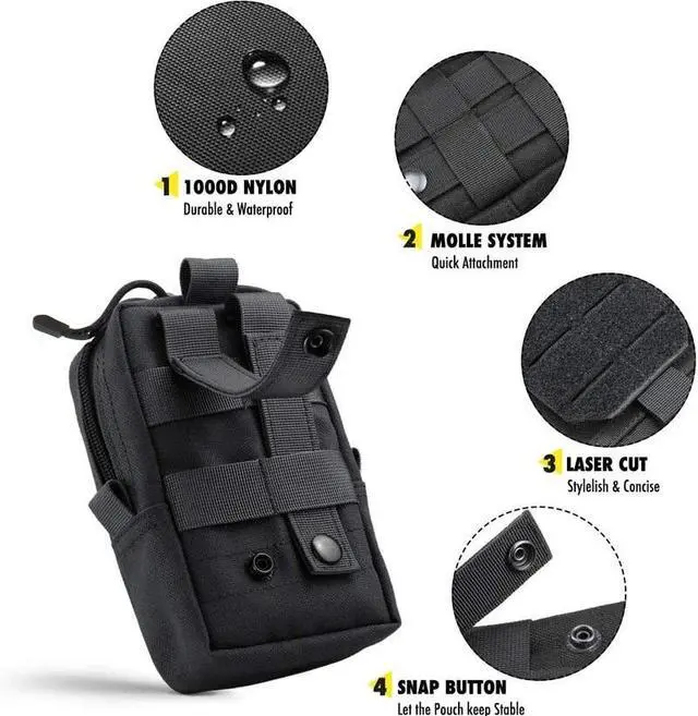 Alt view image 4 of 7 - Tactical Molle EDC Pouch Cellphone Pouch Holder Utility Gadget Organizer Bag CP